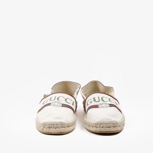 Gucci White Web Accent Canvas Espadrilles - Picture 3 of 12